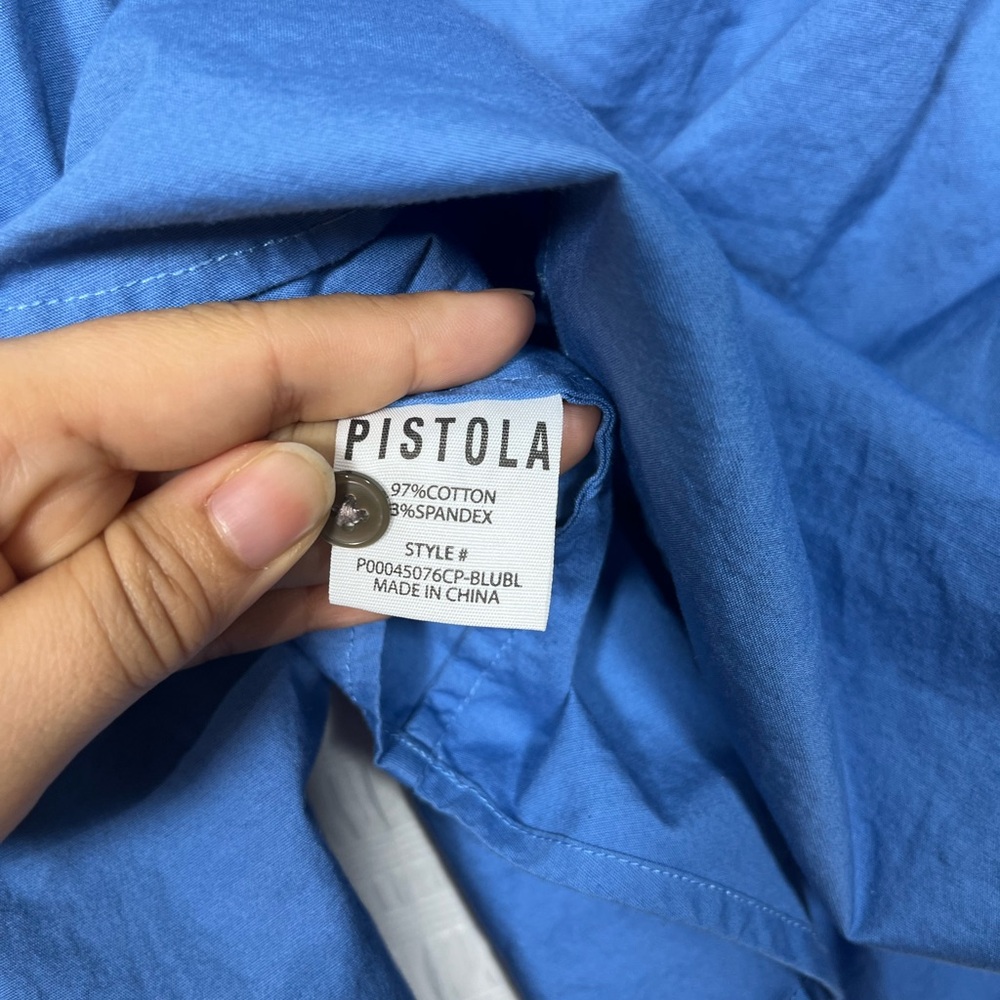 Pistola Women’s Lou Top Blue Puff Long Sleeve Cropped Top Size Small - Picture 6 of 14